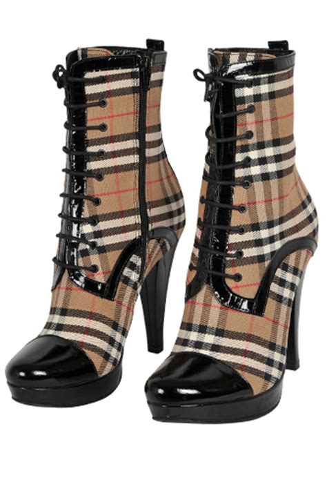 burberry boots black and red|Burberry boots with clear heels.